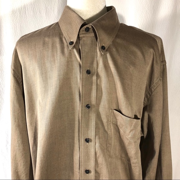 Men’s Jos. A. Bank Brown Tailored Fit Casual Shirt - Picture 3 of 8